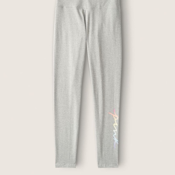 NEW Victoria’s Secret VS PINK cotton high waist legging with rainbow logo - Picture 2 of 6